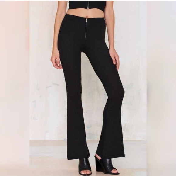 Knit High Waist Flare Pants - Picture 2 of 6